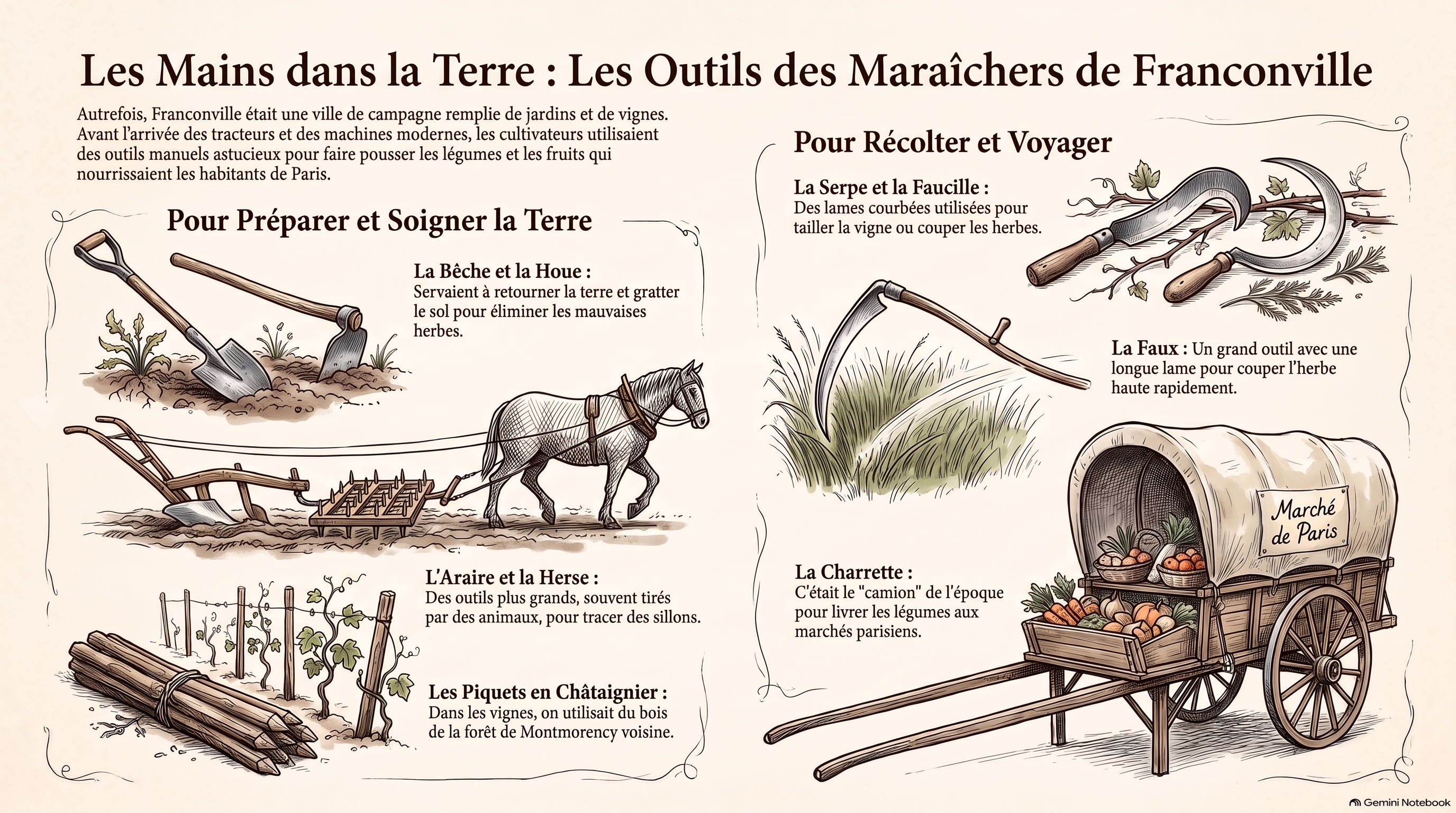 Histoire Outils des maraîchers de Franconville